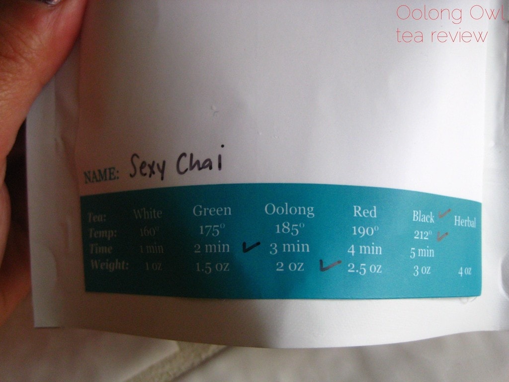 Sexy Chai from Steep City Tea - Oolong Owl Tea Review (2)