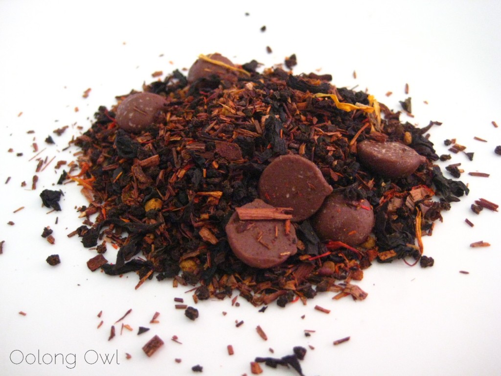Dry leaf of Choco Honeyberry Tea from SteepCity Teas