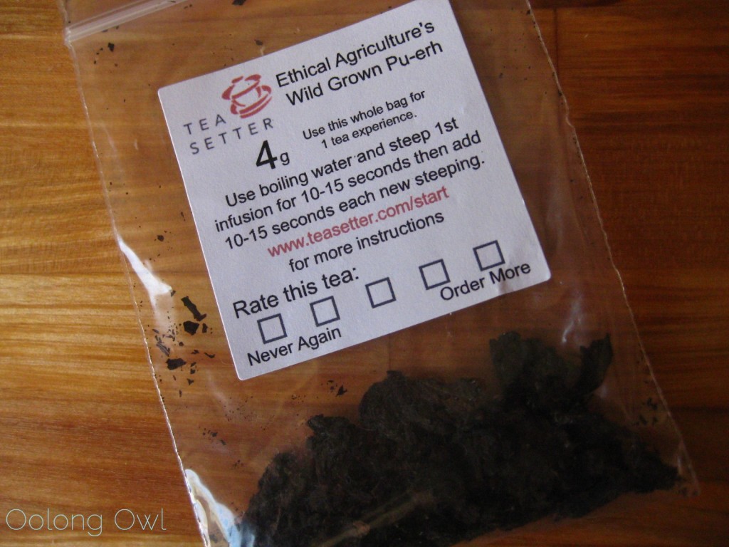 Ethical Agricultures Wild Grown Pu er from Tea Setter - Oolong Owl Tea Review (1)