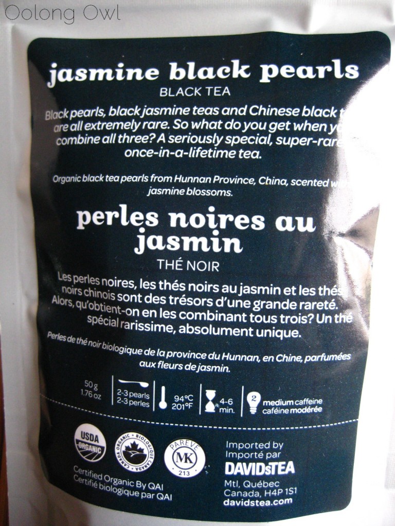 Jasmine Black Pearls from DAVIDsTEA - Oolong Owl Tea Review (1)